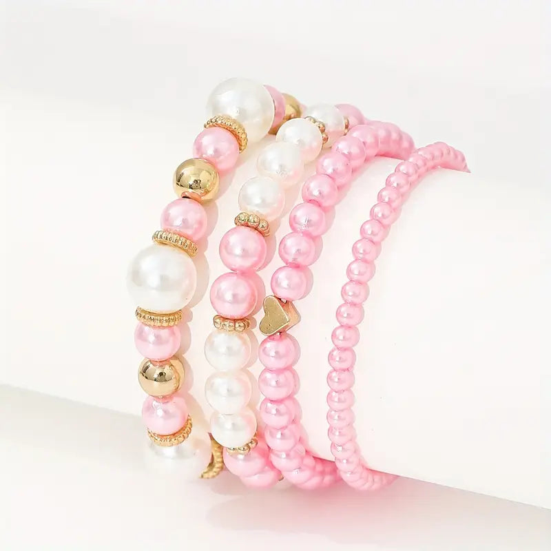 Agathe | Bracelets de perles Tendresse (lot de 4)