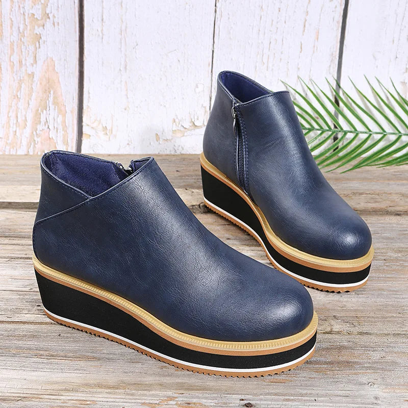Elsa | Bottines compensées à zip latéral