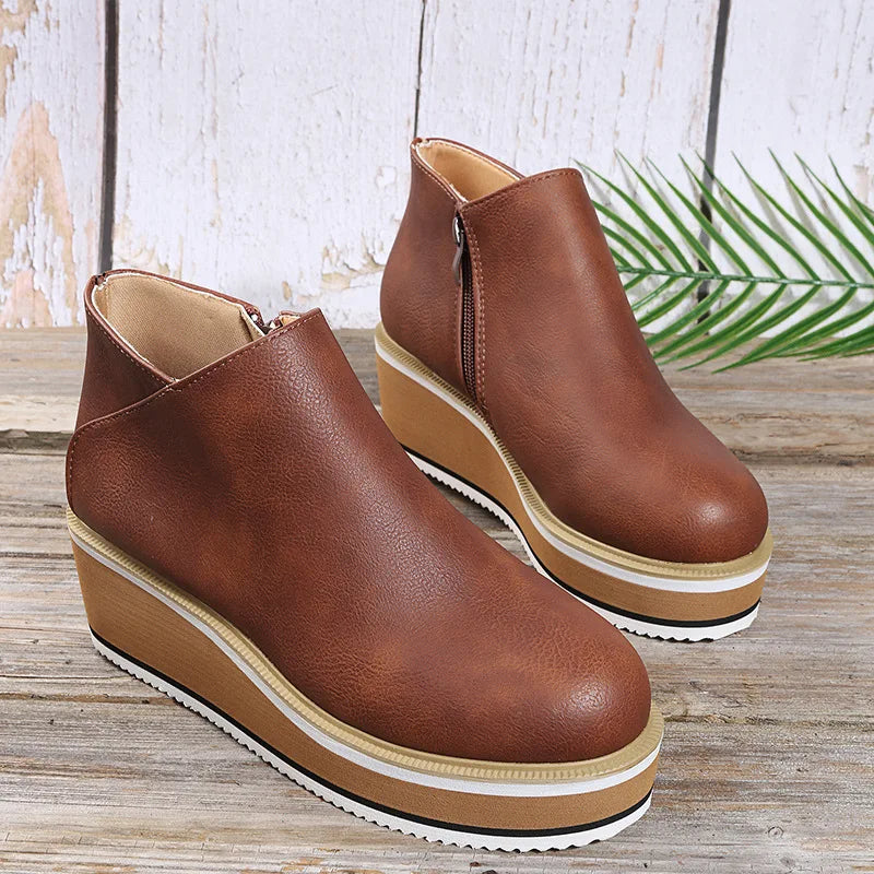 Elsa | Bottines compensées à zip latéral