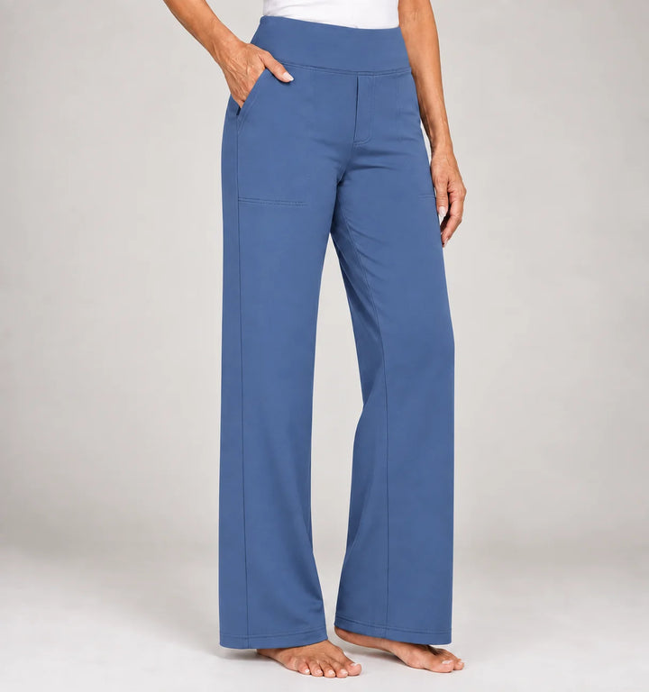 Clarisse | Pantalon large stretch taille haute (1+1 OFFERT)