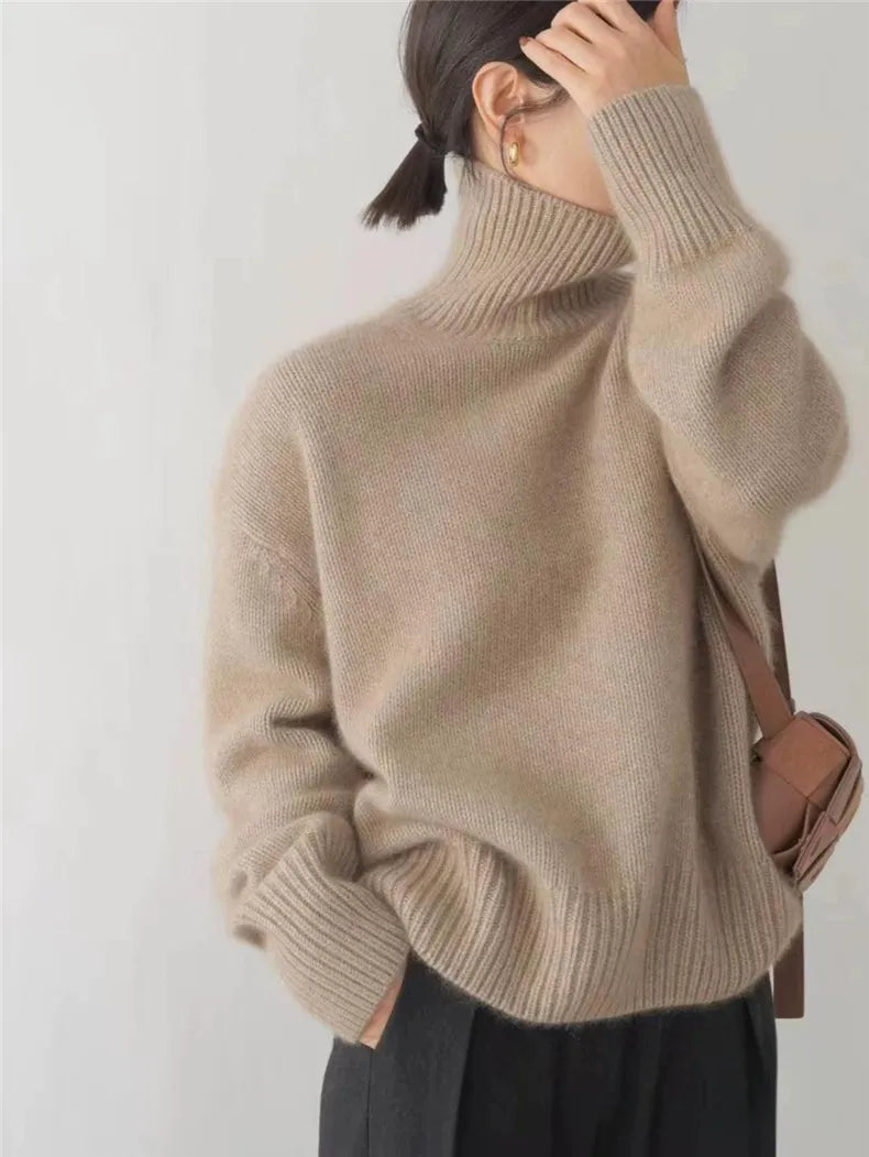 Isabella | Pull à col montant en cachemire