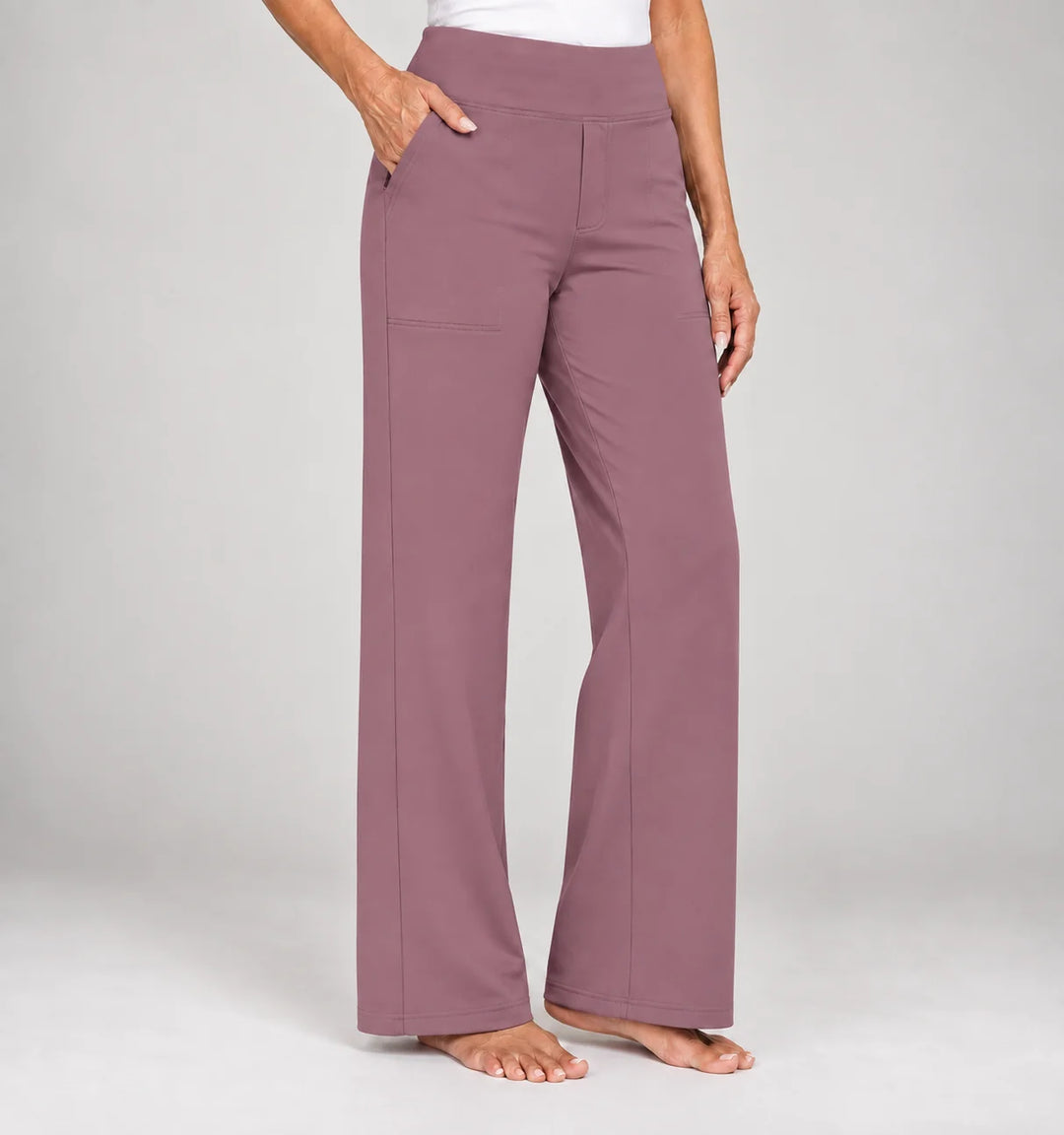 Clarisse | Pantalon large stretch taille haute (1+1 OFFERT)