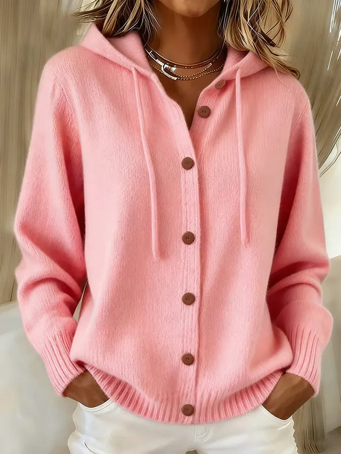 Maud | Gilet à capuche douillet boutonné
