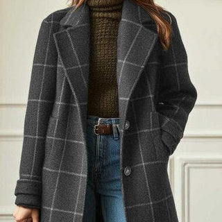 Gerhild | Manteau à carreaux rétro à revers