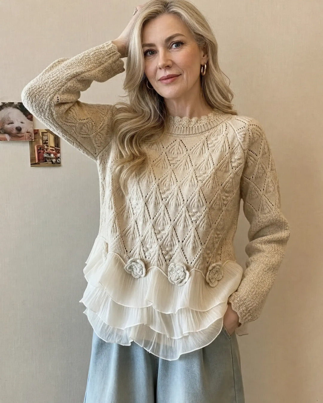 Odile | Pull en maille à volants
