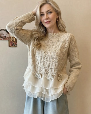 Odile | Pull en maille à volants