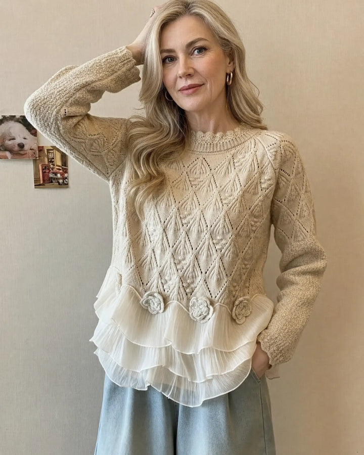 Odile | Pull en maille à volants