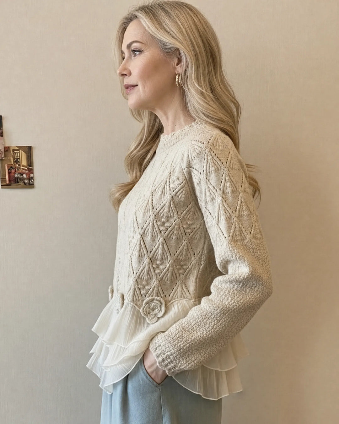 Odile | Pull en maille à volants