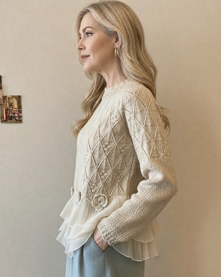 Odile | Pull en maille à volants