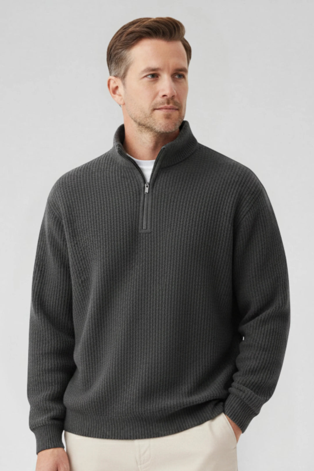 Damien | Pull zippé au confort quotidien et au style intemporel