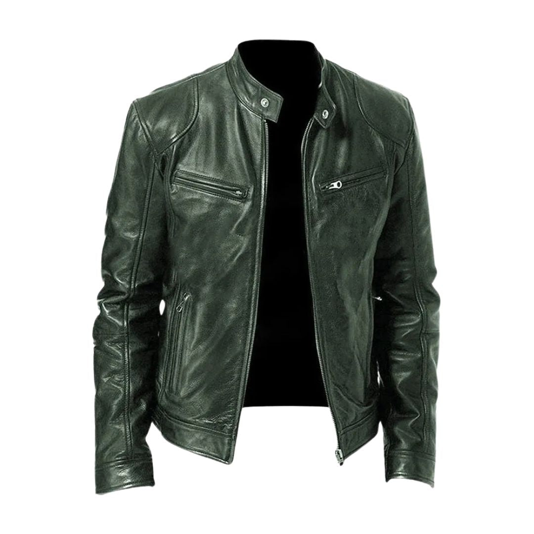 Alexandre | Veste en cuir à col montant homme