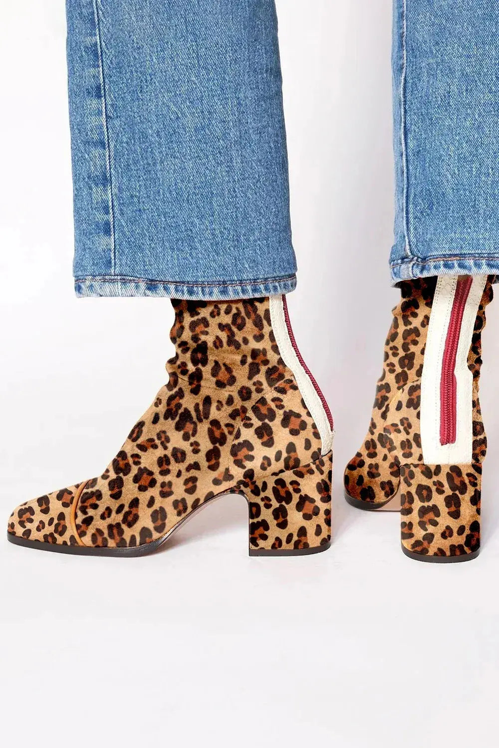 Gisèle | Bottines chaussettes en suédine à talon bloc