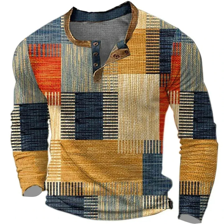 Sverre | Nordic design sweater with a patchwork style