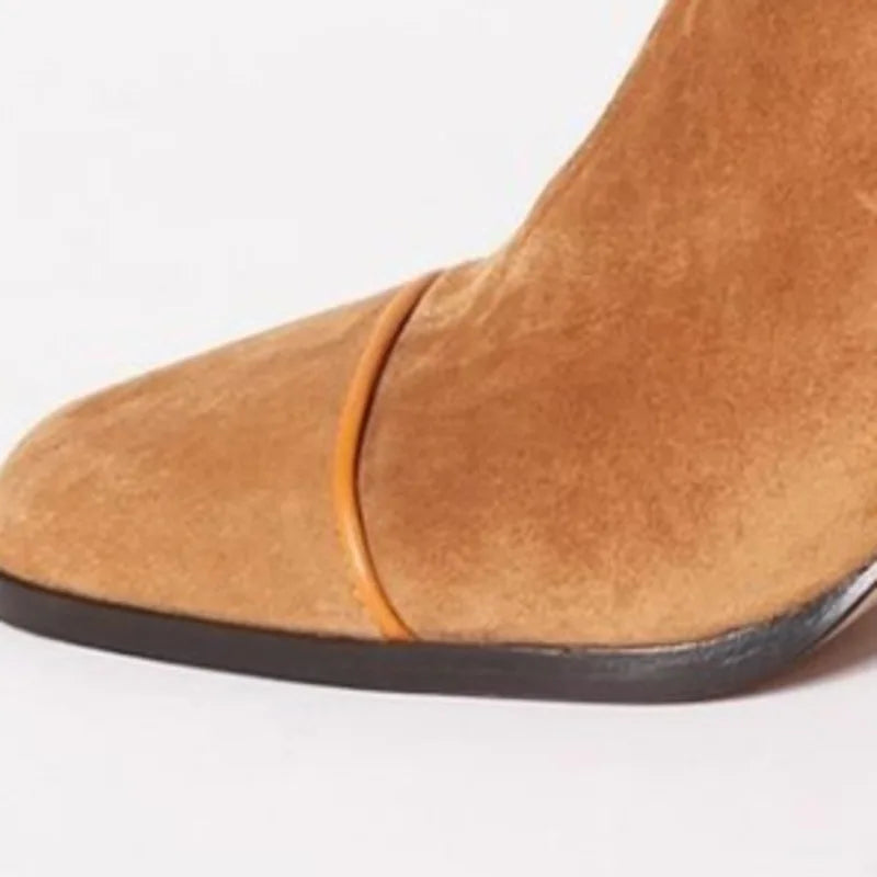 Gisèle | Bottines chaussettes en suédine à talon bloc