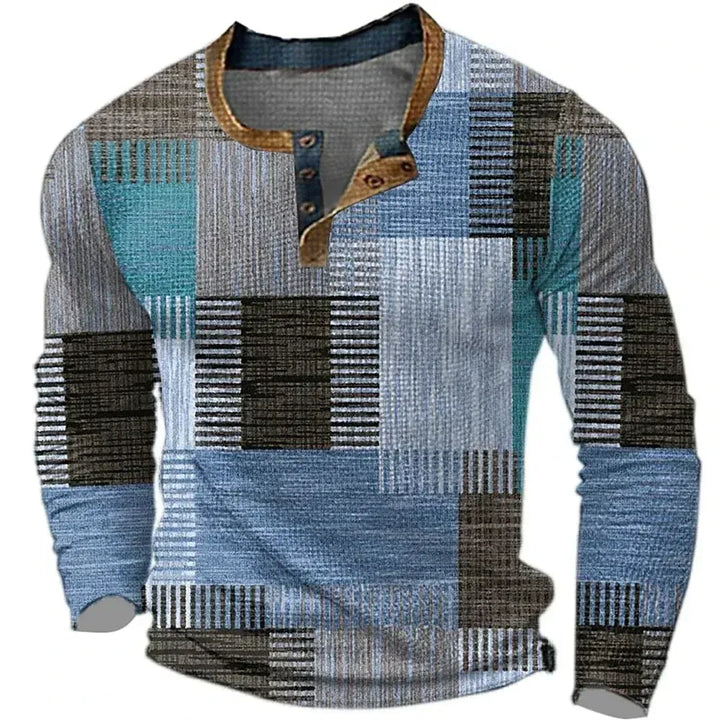 Sverre | Nordic design sweater with a patchwork style