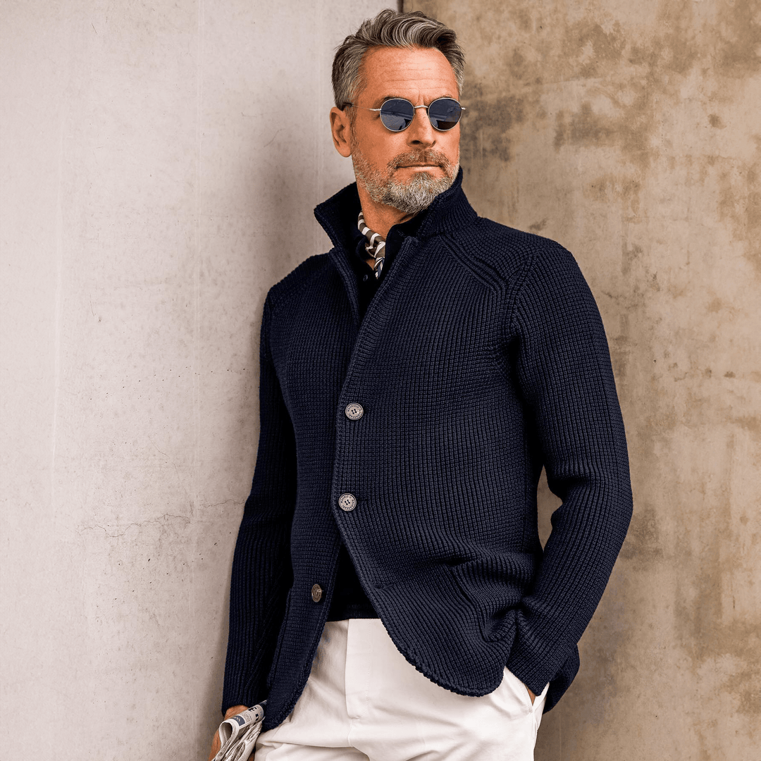 Pascal | Cardigan en maille à col montant