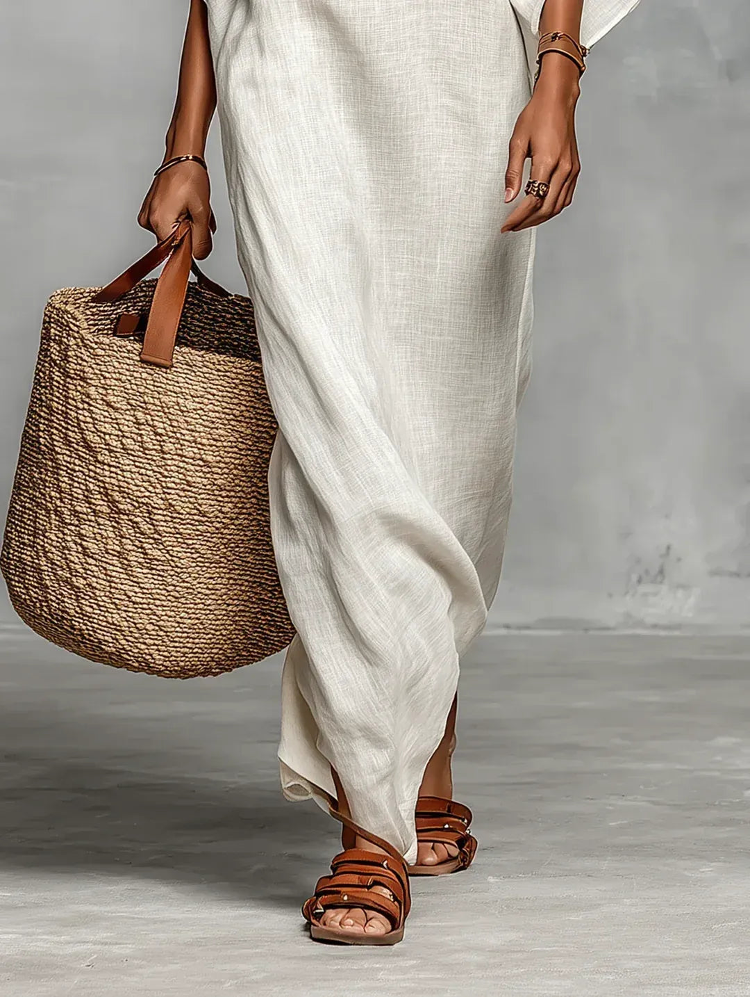 Naiara | Robe longue épaules dénudées et manches chauve-souris