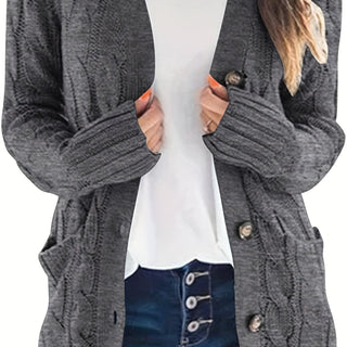 Églantine | Cardigan torsadé boutonné à poches