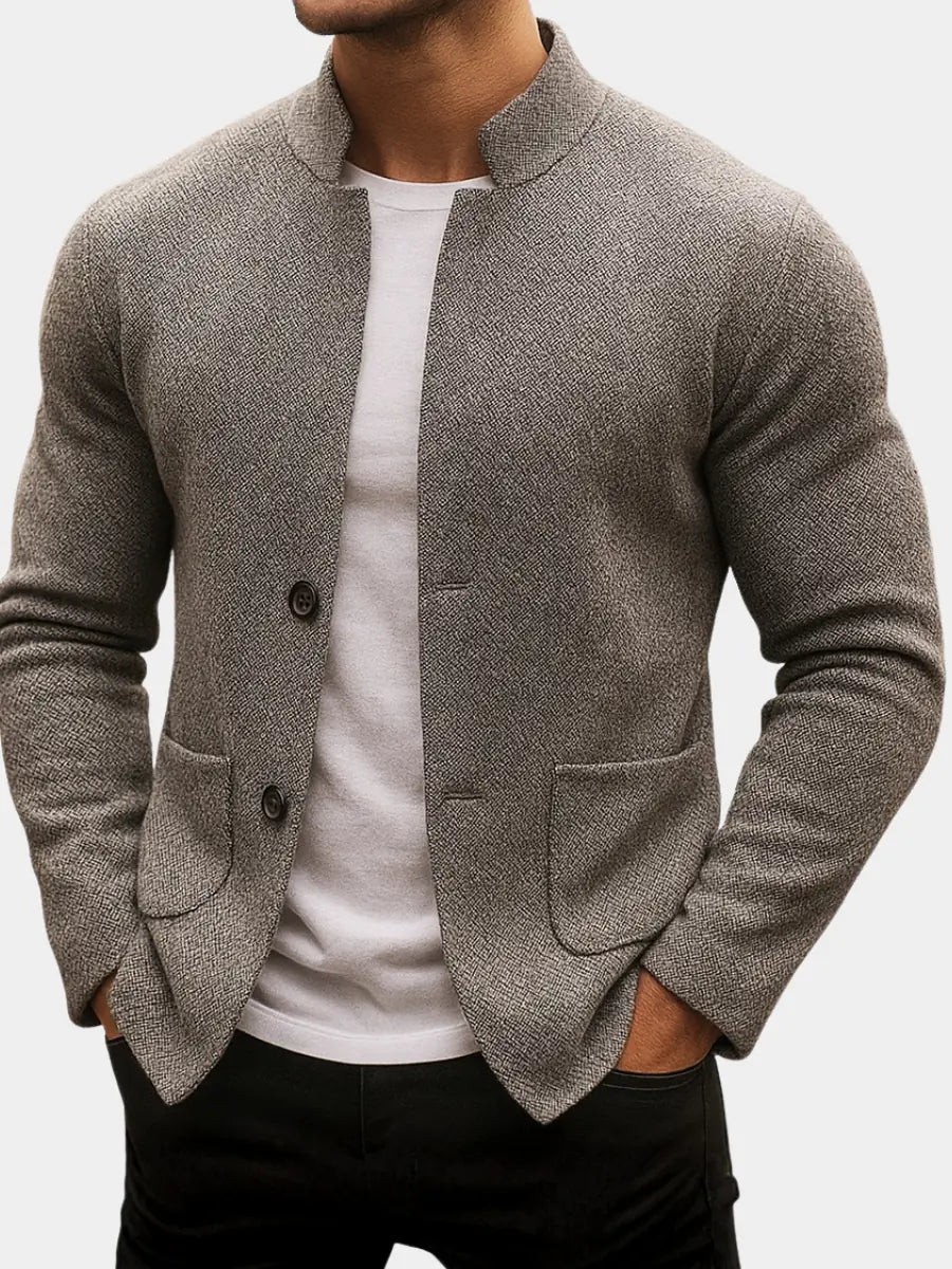 Anselme | Cardigan texturé à col montant