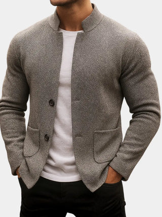 Anselme | Cardigan texturé à col montant