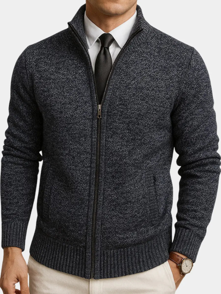 Gilbert | Cardigan zippé homme à col montant