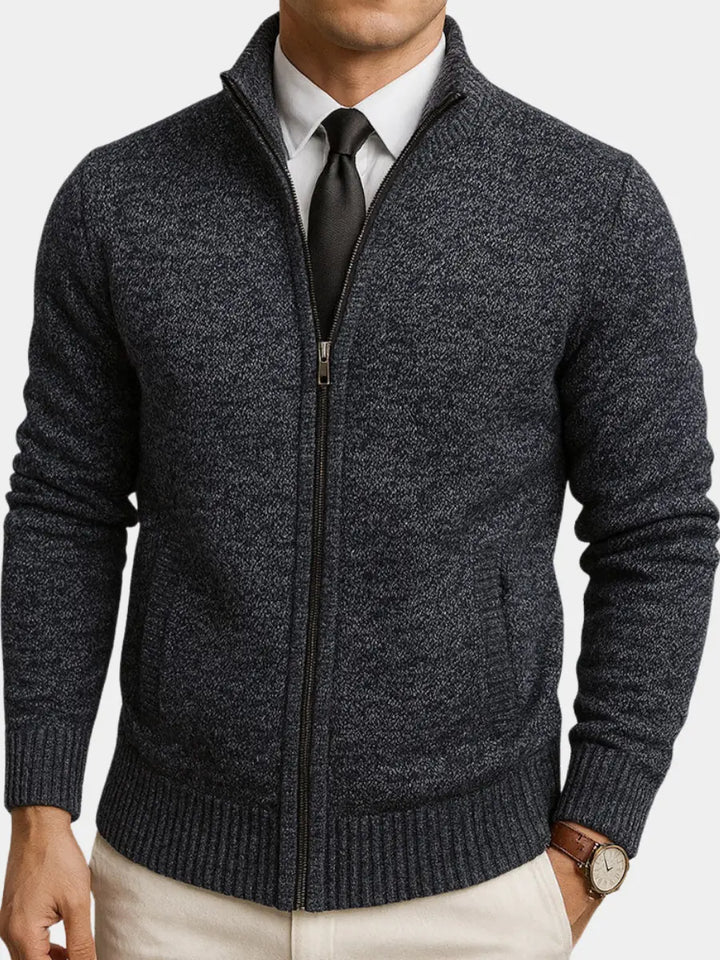 Gilbert | Cardigan zippé homme à col montant