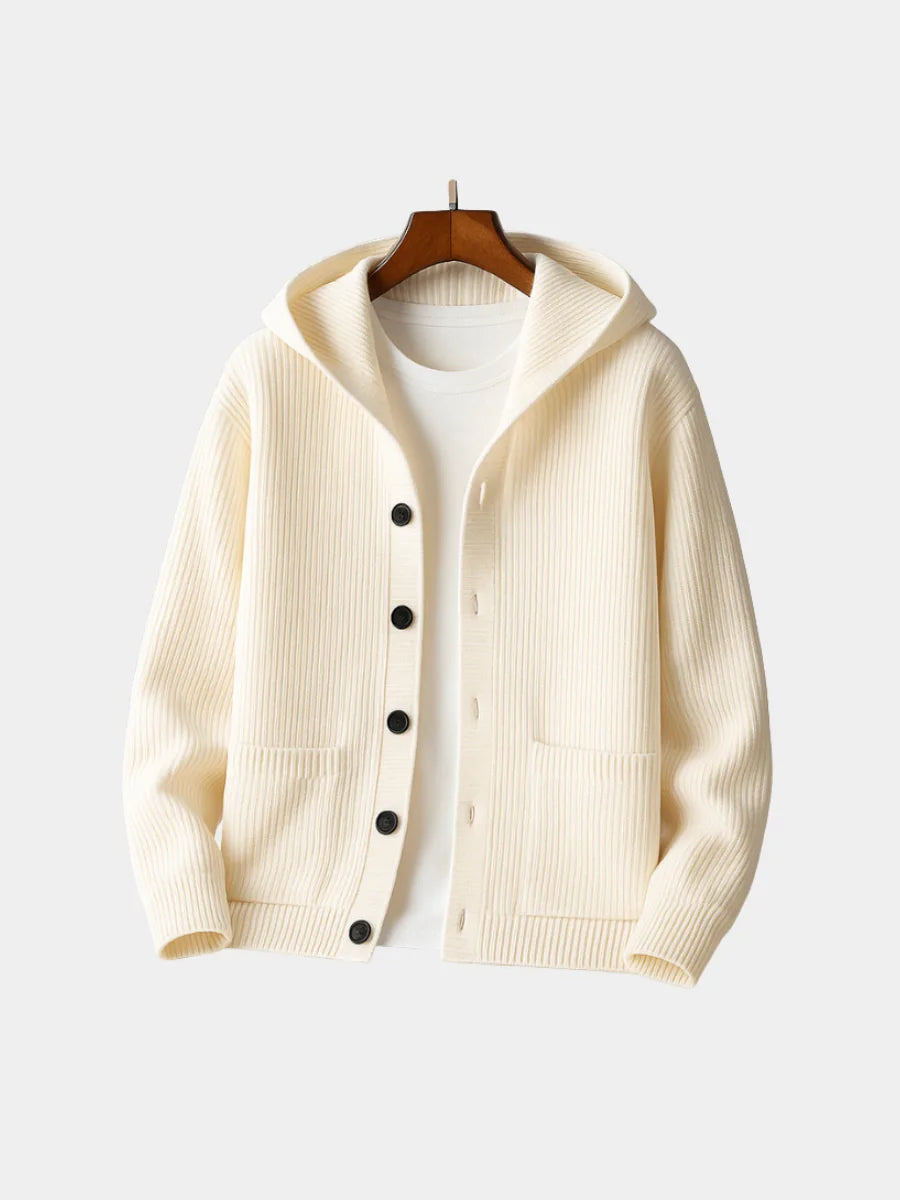 Basile | Cardigan boutonné à capuche