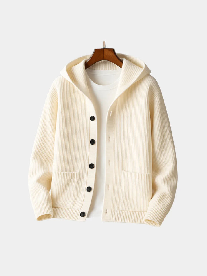 Basile | Cardigan boutonné à capuche