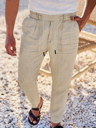 Nichols | Pantalon ample en lin à cordon de serrage