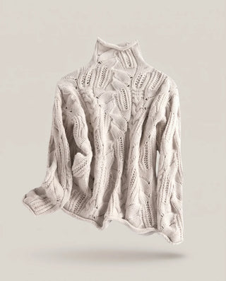 Nadège | Pull torsadé à col montant