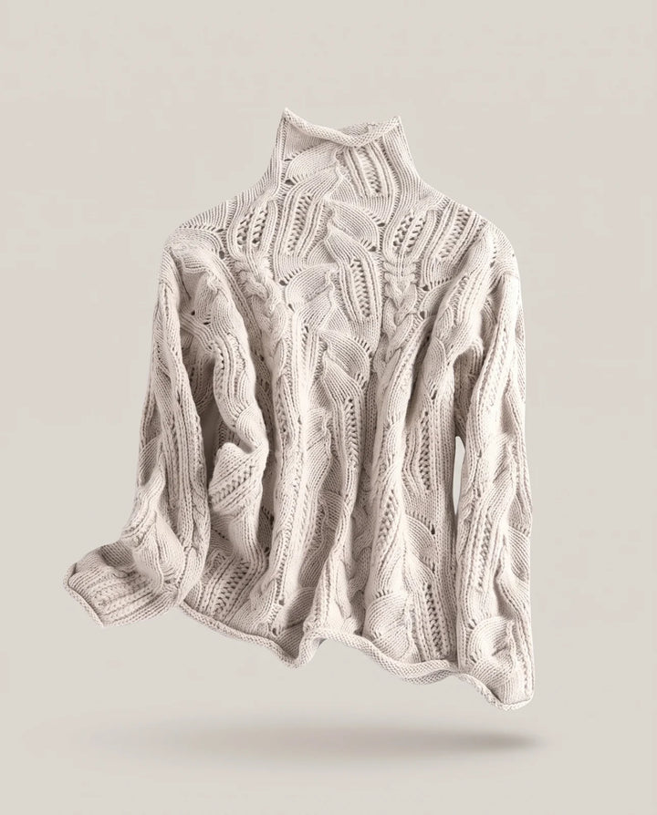 Nadège | Pull torsadé à col montant