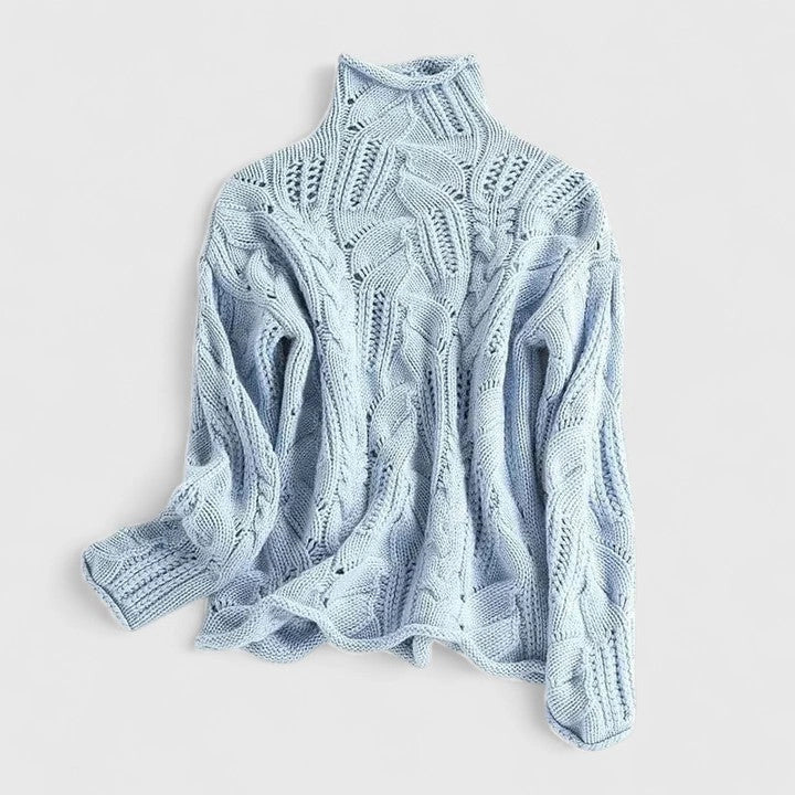 Nadège | Pull torsadé à col montant