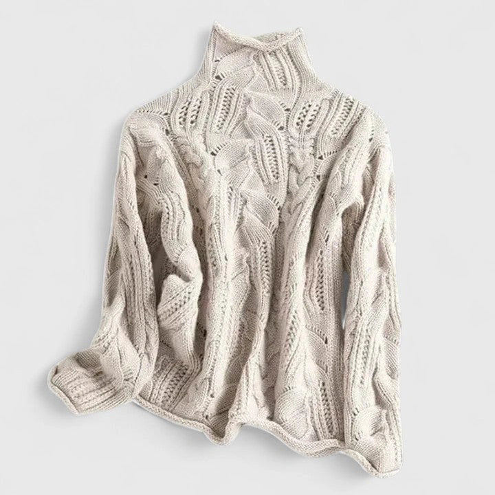 Nadège | Pull torsadé à col montant