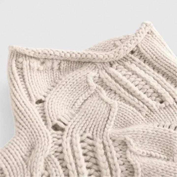 Nadège | Pull torsadé à col montant