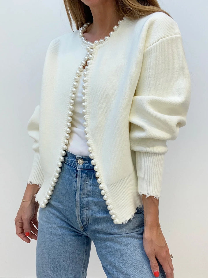 Esther | Cardigan en maille orné de perles