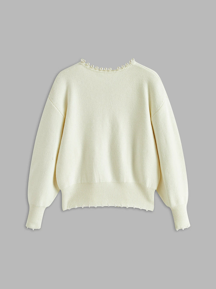 Esther | Cardigan en maille orné de perles