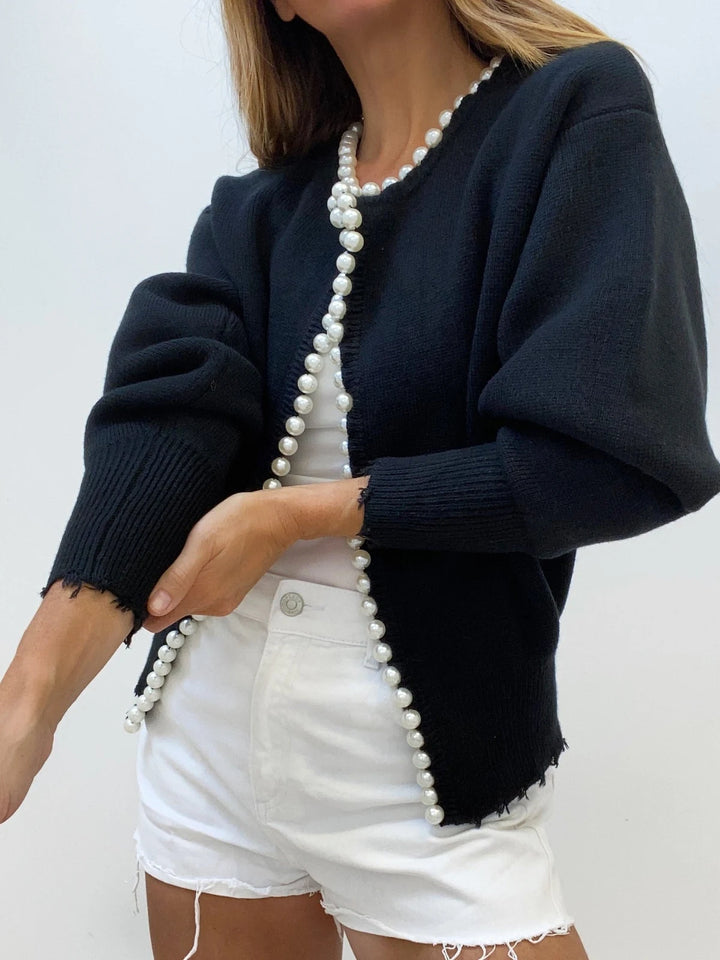 Esther | Cardigan en maille orné de perles