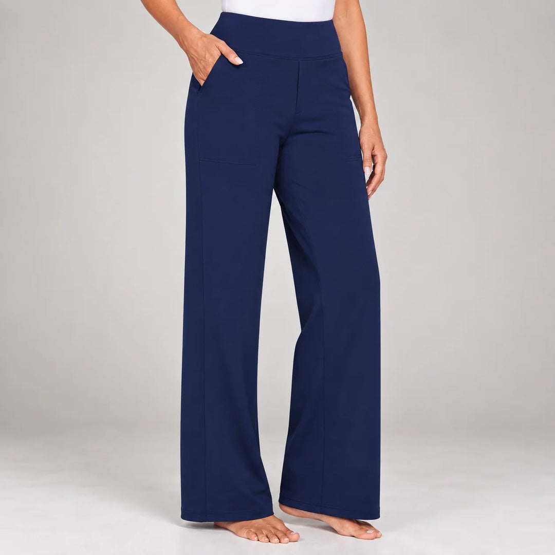 Clarisse | Pantalon large stretch taille haute (1+1 OFFERT)