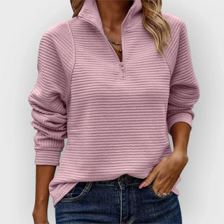 Océane | Pull demi-zippé en maille texturée