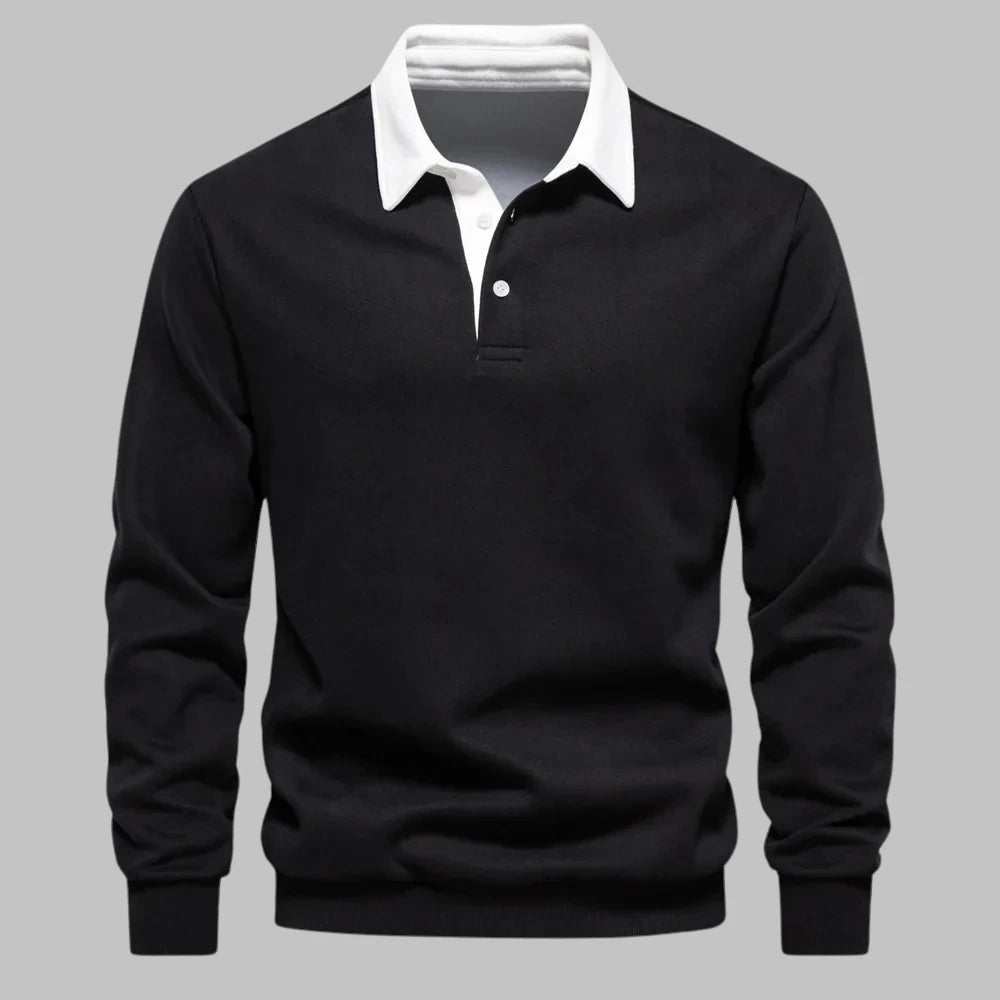 Sylvain – pull col polo contrasté