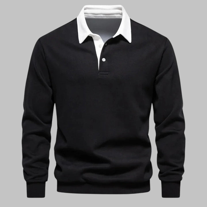 Sylvain – pull col polo contrasté