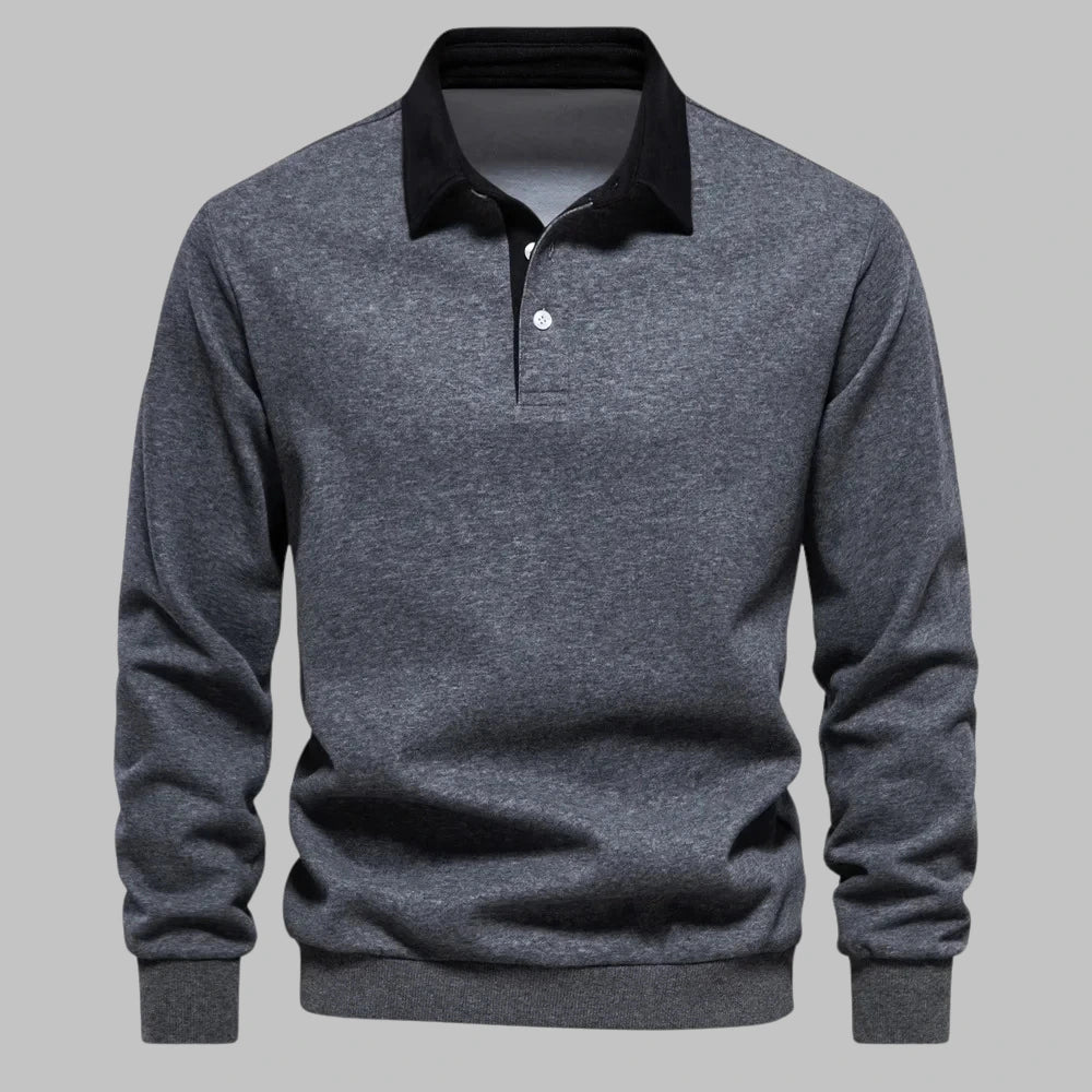 Sylvain | Pull col polo contrasté
