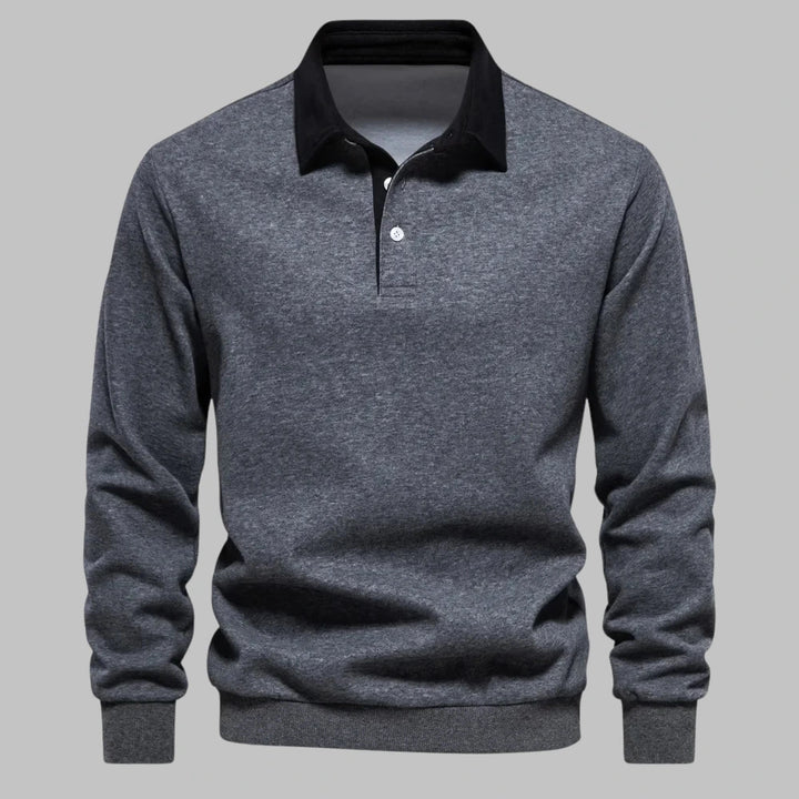 Sylvain | Pull col polo contrasté