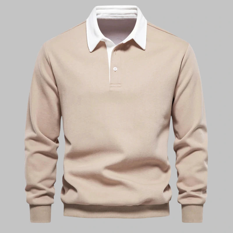 Sylvain | Pull col polo contrasté