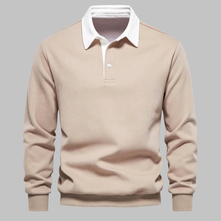 Sylvain | Pull col polo contrasté