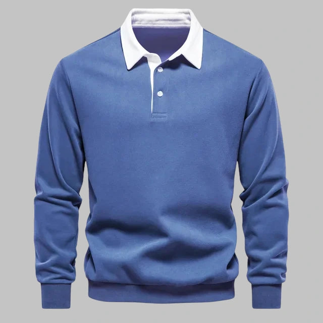 Sylvain | Pull col polo contrasté