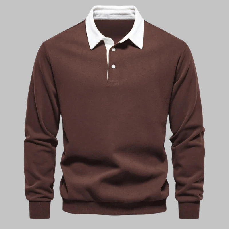 Sylvain | Pull col polo contrasté