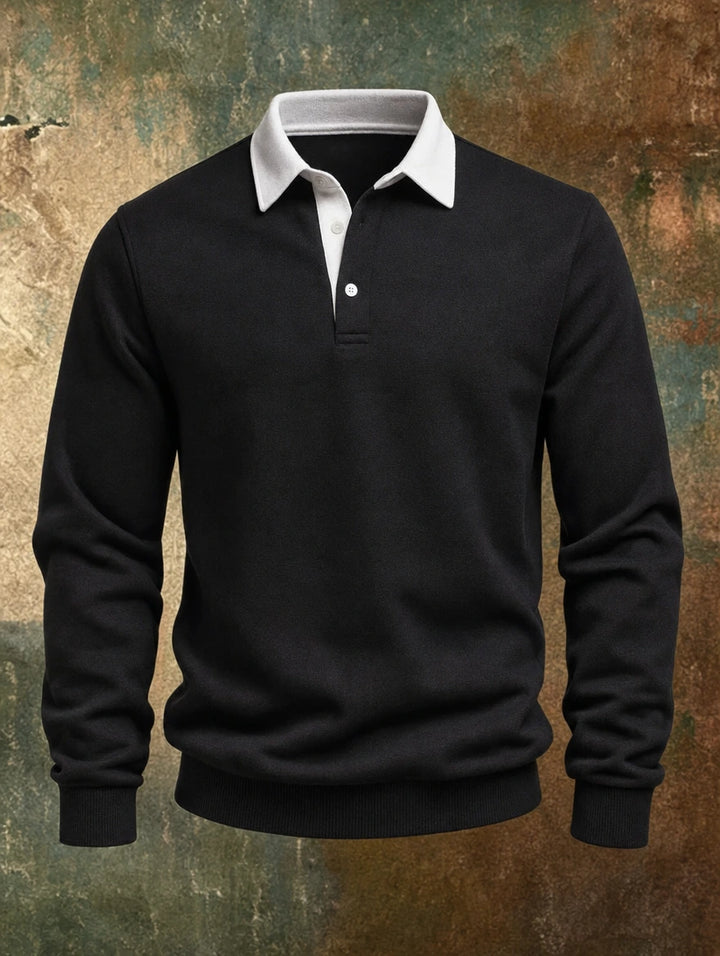 Sylvain | Pull col polo contrasté