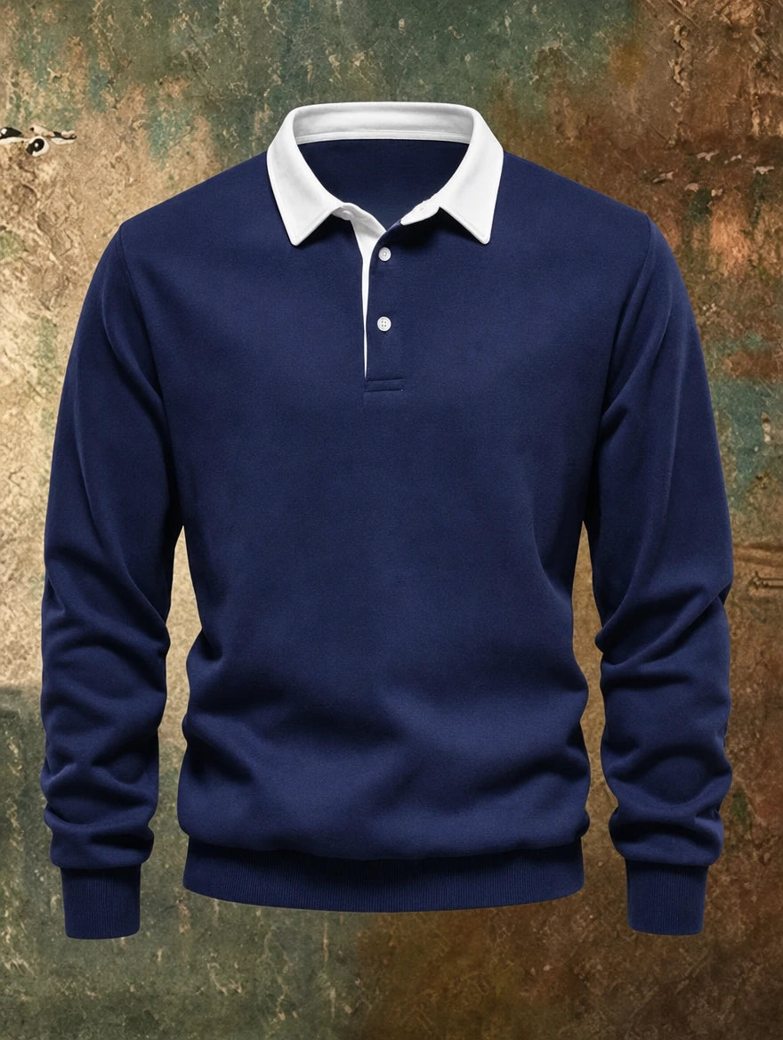 Sylvain | Pull col polo contrasté