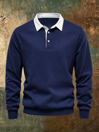 Sylvain | Pull col polo contrasté